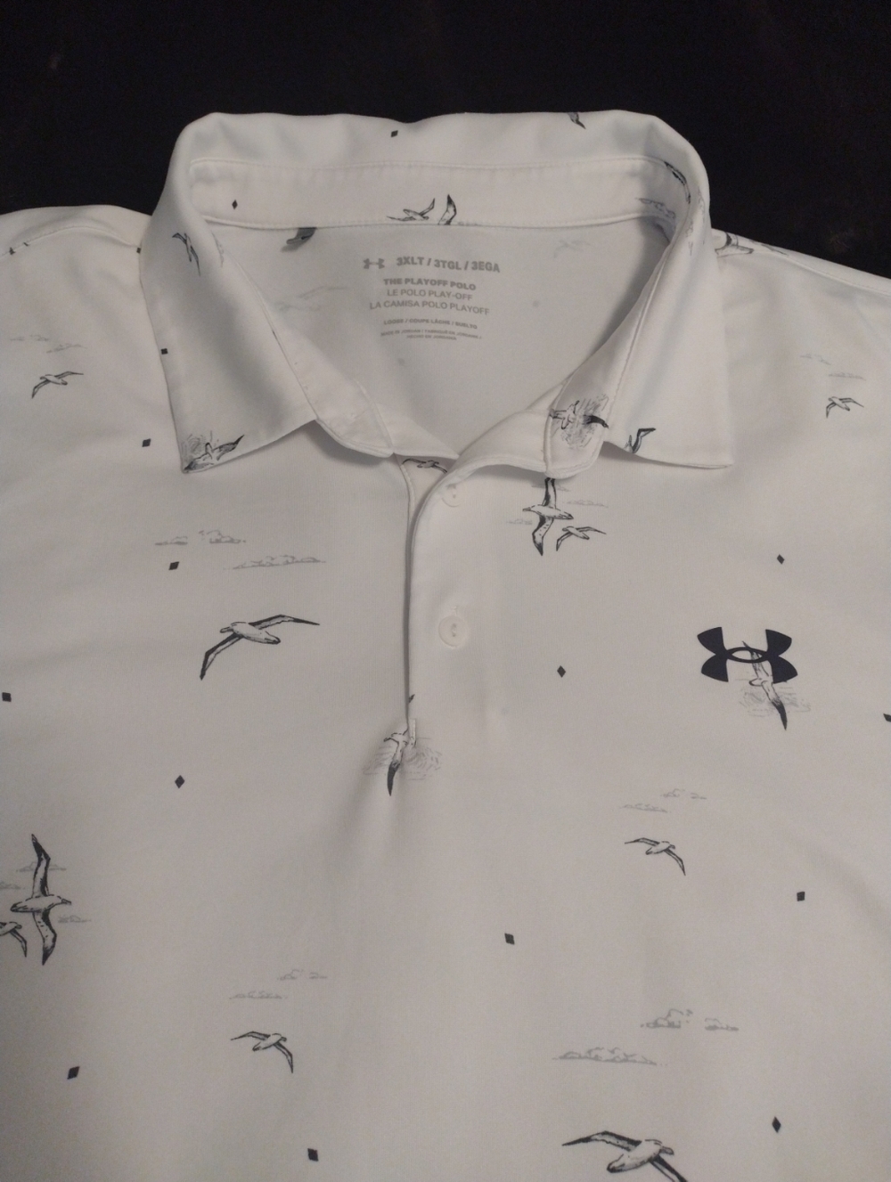 Under Armour Playoff Polo Mens 3XL Tall Loose Shirt Seagulls Birds Golf Outdoor